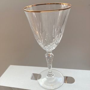 4 Cristal de Flandre Salzburg Gold Wine Glasses